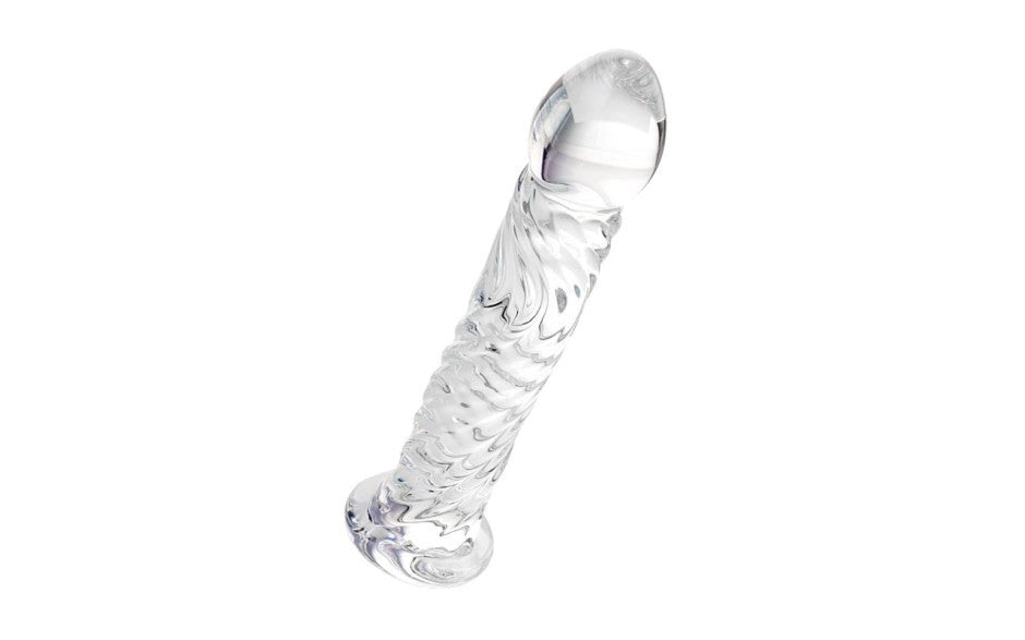 Sexus Glass Sexus Suction Cup Glass Dildo 16cm Clear with Hands Free Mount - - Glass Sex Toys
