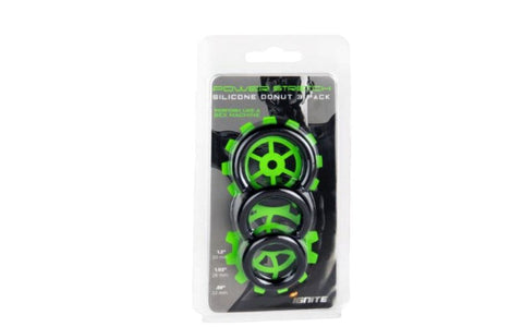 SI Novelties Power Stretch 3 Piece Cock Rings Black Multiple Sizes - Cock Ring Sets