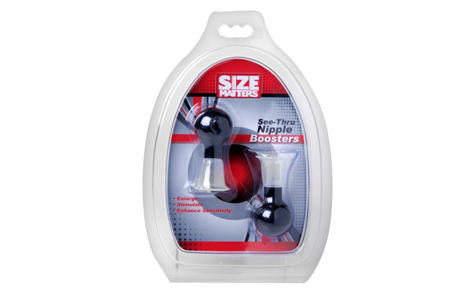XR Brands Size Matters See Thru Nipple Enlarger Pumps Clear Design - - Breast and Nipple Toys