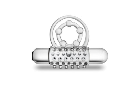 Blush Novelties Stay Hard Super Clitifier Vibrating Cock Ring Clear TPE - Vibrating Cock Rings