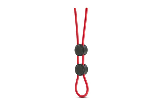 Stay Hard Silicone Double Loop Lasso Style Cock Ring Red - - Cock Rings