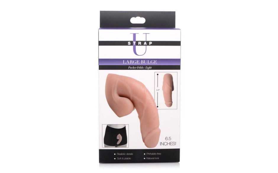 XR Brands Strap U Large Bulge Soft Packer Realistic Dildo Light 6.5 Inch - - Realistic Dildos
