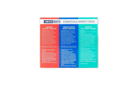 Swiss Navy Essentials Adult Lubricant Travel Kit 30ml TSA Compliant Set - Massage Oils and Lubricants