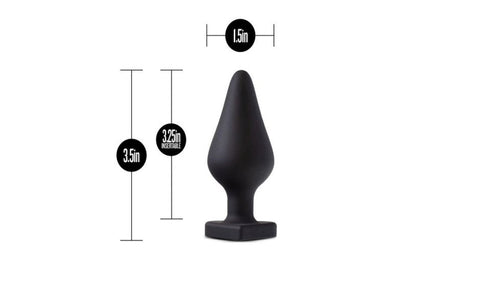 Blush Novelties Temptasia Spank Me Silicone Butt Plug Black Heart Base - Butt Plugs