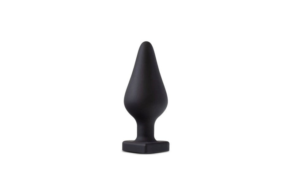 Blush Novelties Temptasia Fuck Me Flexible Silicone Butt Plug Black Heart Base - Butt Plugs