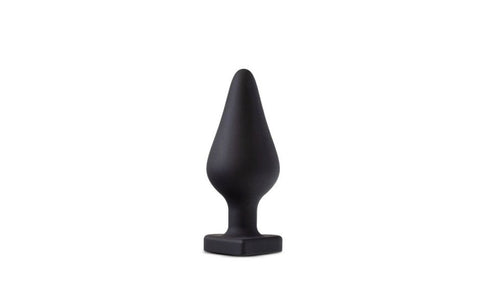 Blush Novelties Temptasia Fuck Me Flexible Silicone Butt Plug Black Heart Base - Butt Plugs