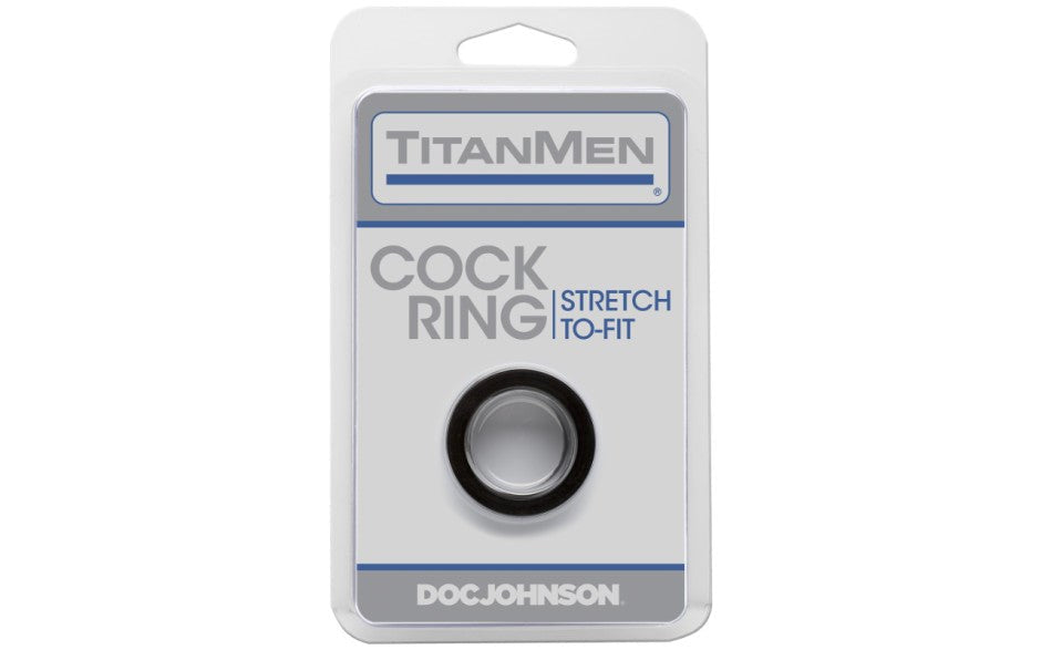 Titanmen Extra Thick Stretchy Cock Ring Black - - Stretchy Cock Rings
