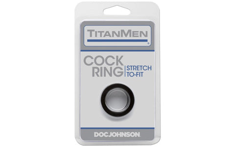 Doc Johnson Titanmen Extra Thick Stretchy Cock Ring Black Enhanced Erections - Stretchy Cock Rings