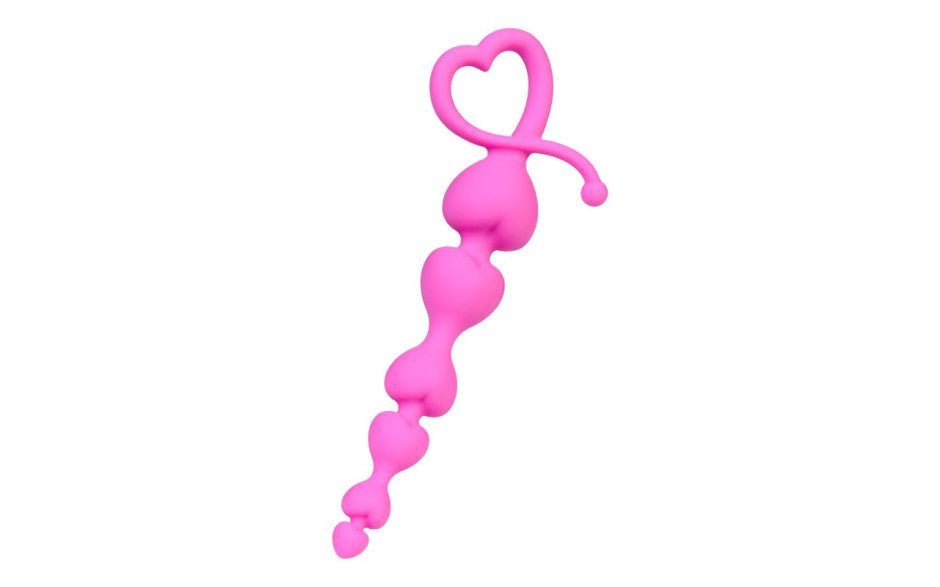 ToDo Sweety Silicone Anal Chain Pink Heart Shaped Beads Progressive Sizing - - Anal Beads and Balls