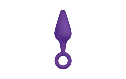 ToDo Bung Silicone Anal Plug Small Purple with Removal Loop - - Butt Plugs
