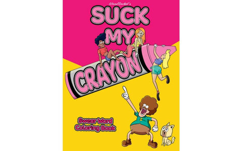 Wood Rocket Suck My Crayon Swear Word Adult Colouring Book Premium Format - Party Gifts and Novelties