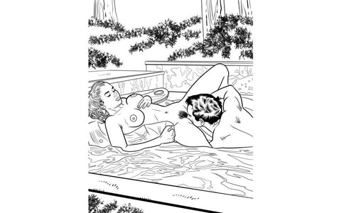 Wood Rocket Oral Sex Adult Colouring Book with 24 Intimate Art Pages - Party Gifts and Novelties