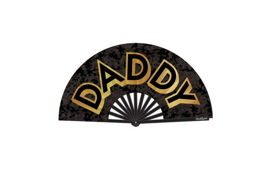 Wood Rocket Daddy Large Sized Folding Hand Fan Premium Satin Bamboo Design - - Party Gifts and Novelties