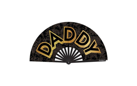Wood Rocket Daddy Large Sized Folding Hand Fan Premium Satin Bamboo Design - Party Gifts and Novelties