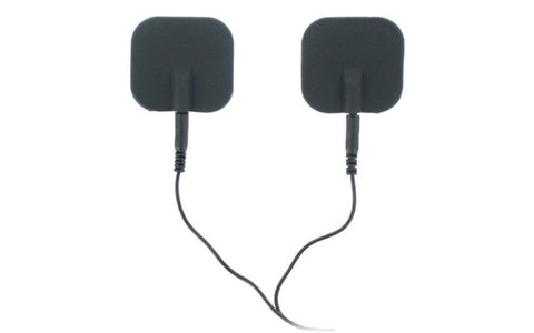 XR Brands Zeus Deluxe Black Electro Pads 2 Pack Premium Silicone Electrodes - Electro Sex