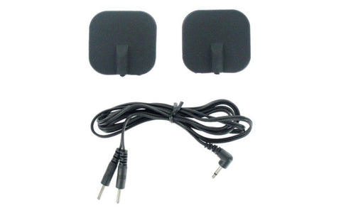 XR Brands Zeus Deluxe Black Electro Pads 2 Pack Premium Silicone Electrodes - Electro Sex