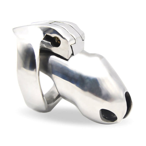 BDStyle Stainless Steel Mens Metal Chastity Cage HTV3 Medium and Secure Fit - Male Chastity