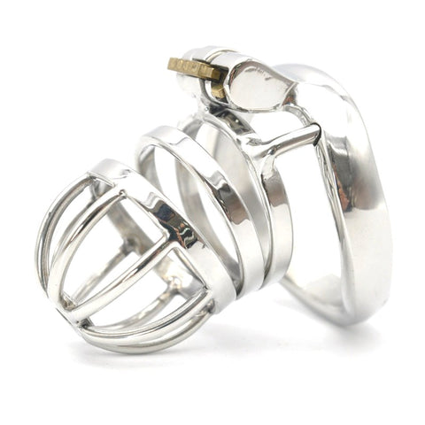 BDStyle New Bent Ring Male Chastity Cock Cage with Adjustable Control - Male Chastity