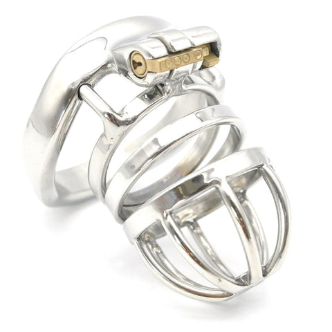 BDStyle New Bent Ring Male Chastity Cock Cage with Adjustable Control - Male Chastity