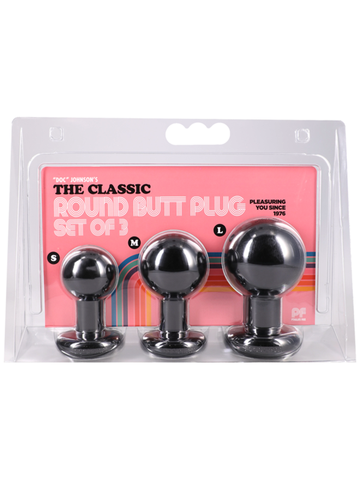 Doc Johnson The Classic Round 3 Piece Butt Plug Set