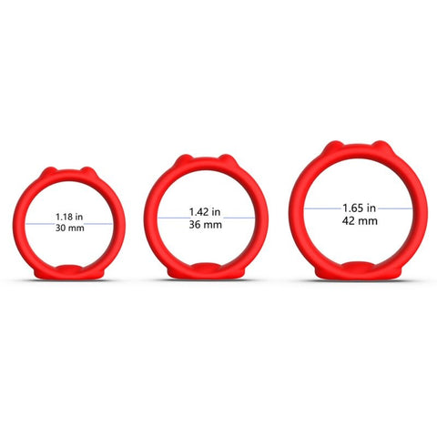 BDStyle Cat Silicone Cock Ring Set with Vibrating Enhancement - Cock Ring Sets