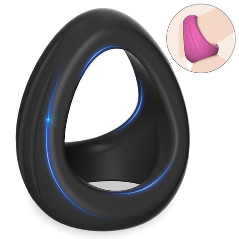 BDStyle 3 in 1 Stretchy Silicone Penis Ring Triple Function Design - Stretchy Cock Rings