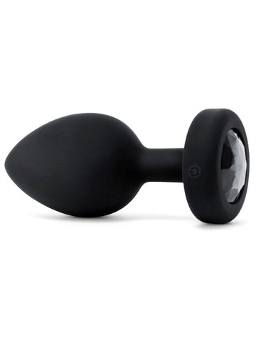 B Vibe Vibrating Jewel Butt Plug XXL Black Premium Anal Vibrator - Butt Plugs