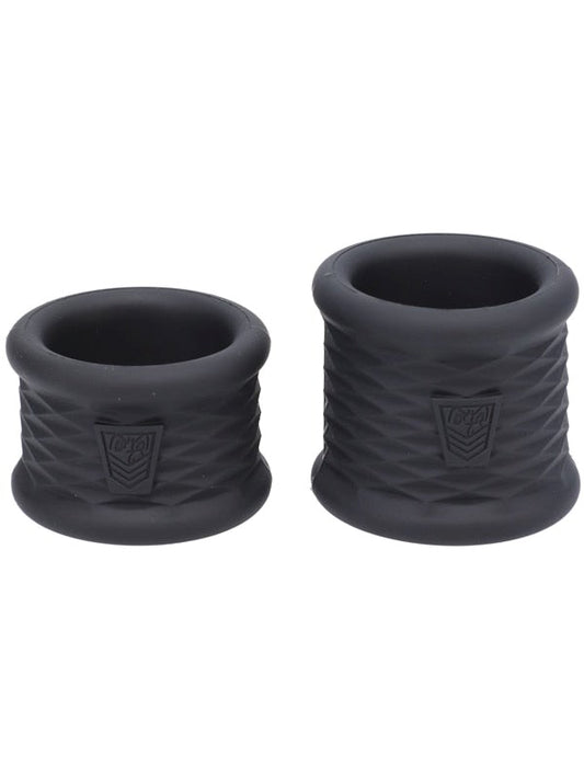 Doc Johnson Fort Troff Stretch Flex Trainers Cock Ring Black for Testicular Training - - Stretchy Cock Rings