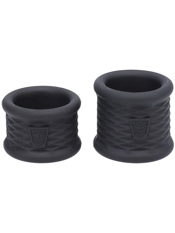 Doc Johnson Fort Troff Stretch Flex Trainers Cock Ring Black for Testicular Training - Stretchy Cock Rings