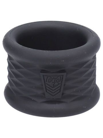 Doc Johnson Fort Troff Stretch Flex Trainers Cock Ring Black for Testicular Training - Stretchy Cock Rings