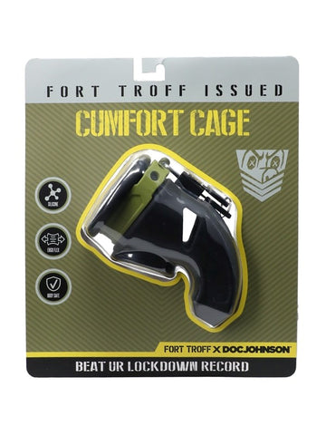 Doc Johnson Fort Troff CUMfort Mens Cock Cage Black Chastity Device - Male Chastity
