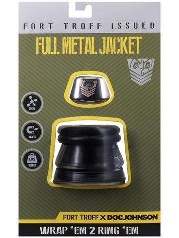 Doc Johnson Fort Troff Full Metal Jacket Mens Cock Ring Weighted Design - Stretchy Cock Rings