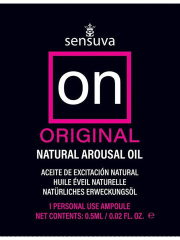 Sensuva On Original Arousal Adult Massage Oil Ampoule Single Use Stimulation - Massage Oils and Lubricants