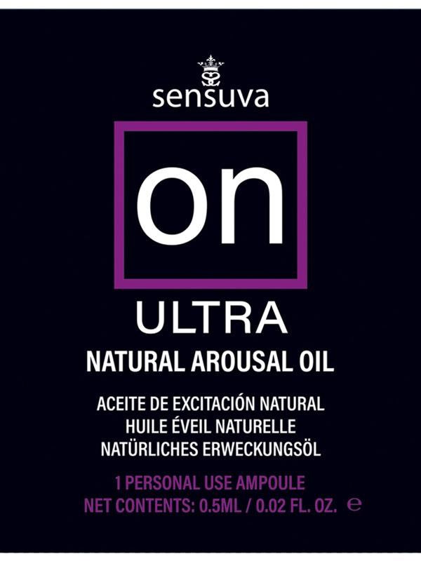 Sensuva On Ultra Arousal Massage Oil Single Use Ampoule Packet with 25% More - - Massage Oils and Lubricants