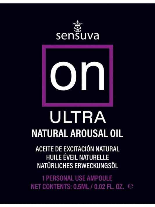 Sensuva On Ultra Arousal Massage Oil Single Use Ampoule Packet with 25% More - - Massage Oils and Lubricants