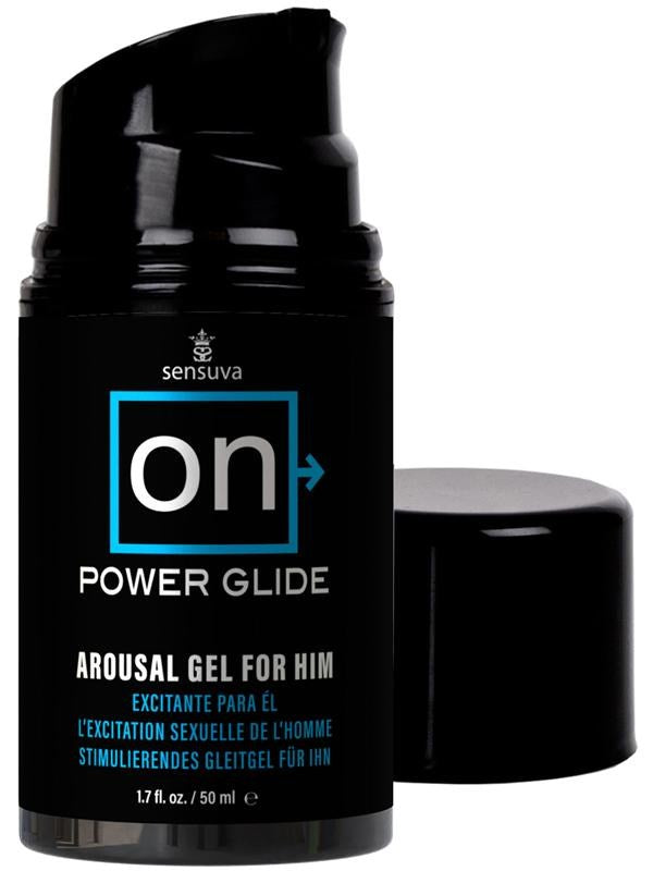 Sensuva On Power Glide Arousal Gel For Him 50ml Enhanced Performance - - Delay and Excite Sprays