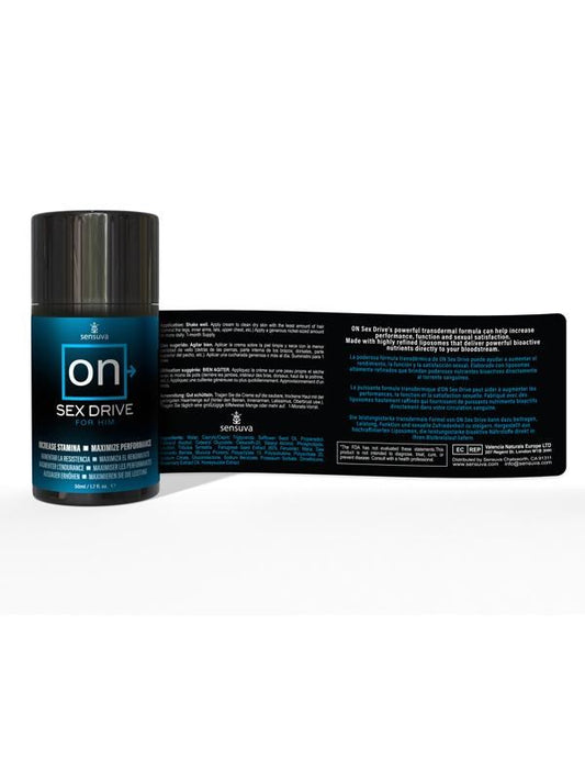 Sensuva On Sex Drive Performance Maximizer Gel For Him 50ml with DHEA - - Delay and Excite Sprays