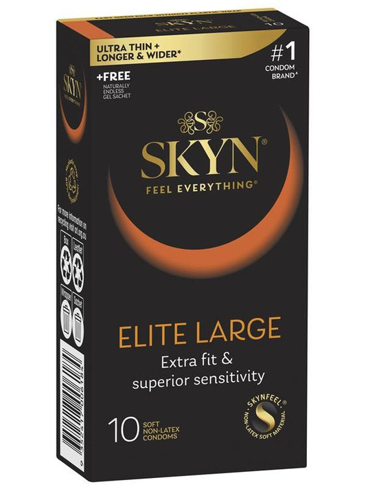 Ansell Skyn Elite Soft & Comfortable Large Condoms 10 Pack Ultra Thin - - Condoms