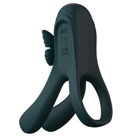 BDStyle Butterfly Triple Lock Vibrating Cock Ring with Triple Stimulation - Vibrating Cock Rings