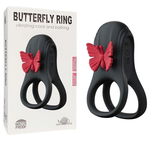 BDStyle Butterfly Vibration Lock Mens Cock Ring with Vibrating Stimulator - Vibrating Cock Rings