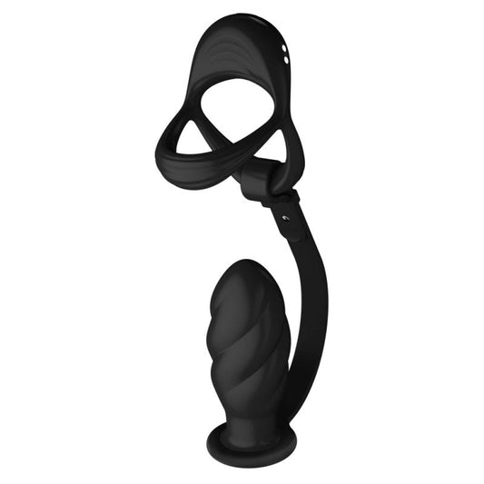 BDStyle Multi Function Cock and Ball Ring With Thread Anal Plug - - Vibrating Cock Rings
