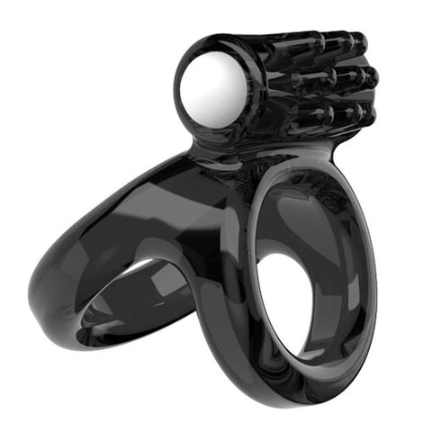BDStyle Soft Lock Vibrating Penis Sleeve Ring with Textured Stimulation - Vibrating Cock Rings