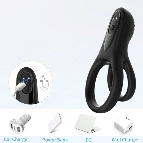 BDStyle 9 Functions Flexible Rooster Ring For Men with Vibrating Functions - Vibrating Cock Rings
