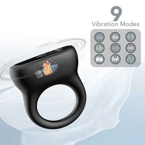 BDStyle 9 Functions Wireless Silicone Vibrating Love Ring with Vibration - Vibrating Cock Rings