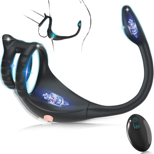 BDStyle App Smart Dragon Knight Mens Cock Ring With Tail - - Vibrating Cock Rings