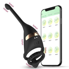 BDStyle App Smart Dragon Knight Mens Cock Ring With Tail - - Vibrating Cock Rings