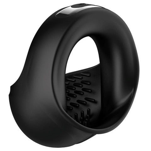 BDStyle Scrotum 10 Functions Vibrating Mens Cock Ring with Ribbed Texture - Vibrating Cock Rings