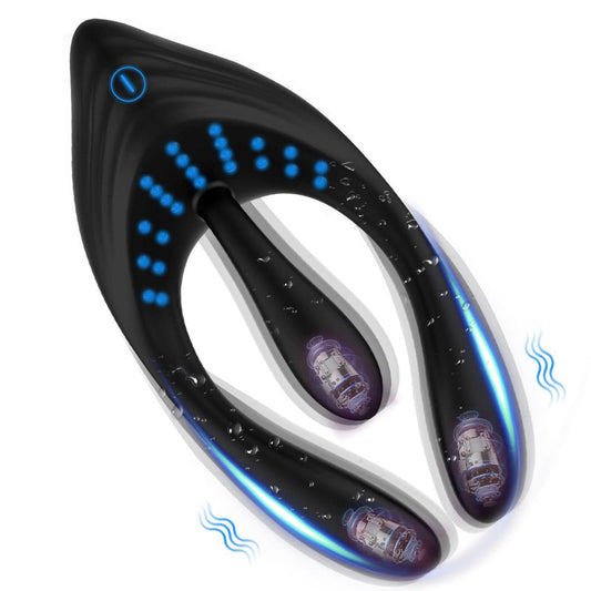 BDStyle Love Triangle Vibrating Cock Ring With 3 Motor - - Vibrating Cock Rings