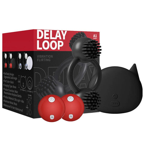 BDStyle 10 Functions Delay Loop Double Vibrating Cock Ring with Dual Motors - Vibrating Cock Rings