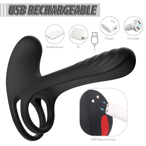 S Hande Frank Double Stimulus 18 Functions Mens Cock Ring Dual Motor - Vibrating Cock Rings